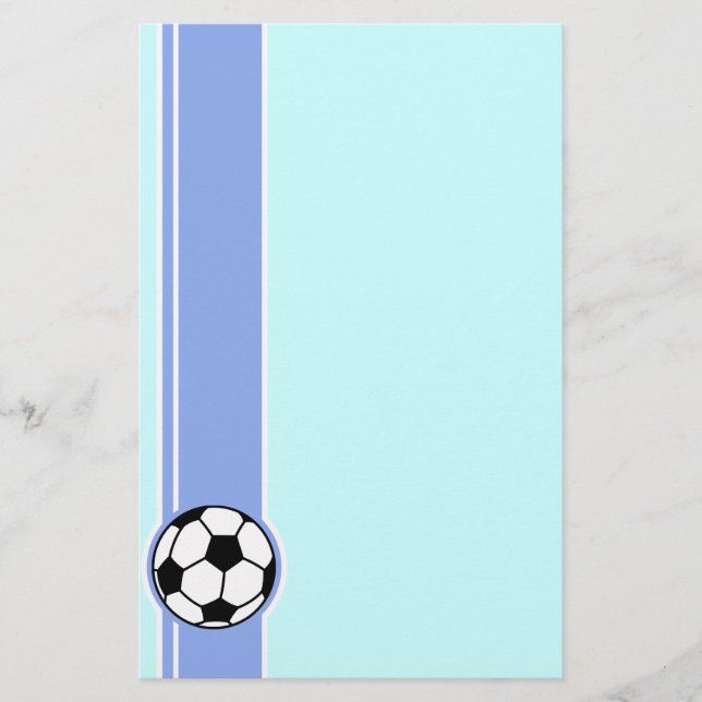 Soccer Ball; Blue Stationery (Front)