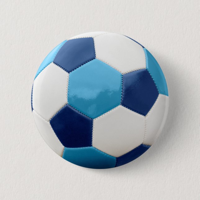 Soccer Ball Blues 6 Cm Round Badge (Front)