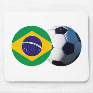Soccer Ball & Brazil Flag The MUSEUM Zazzle Mouse Mat