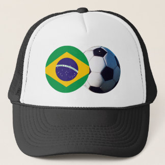 Soccer Ball & Brazil Flag The MUSEUM Zazzle Trucker Hat