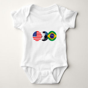 Soccer Ball Brazil & USA Flags The MUSEUM Zazzle Baby Bodysuit