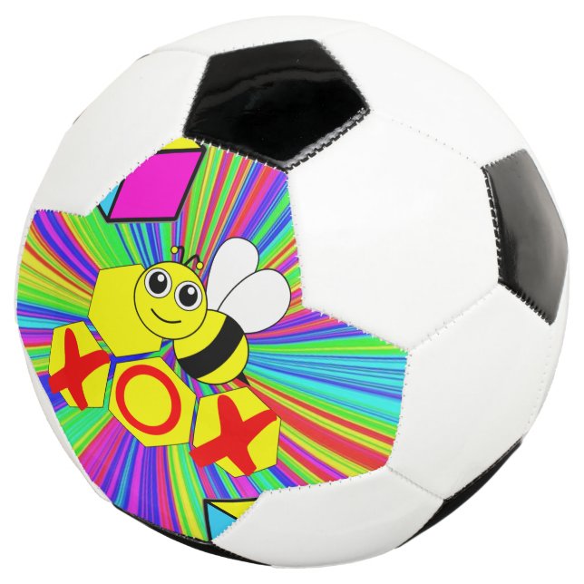 Soccer Ball Bumblebee Colourful xoxo (Three Quarter)