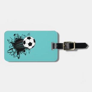 Soccer Ball Busting Out Luggage Tag
