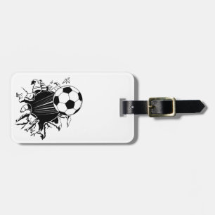 Soccer Ball Busting Out Luggage Tag