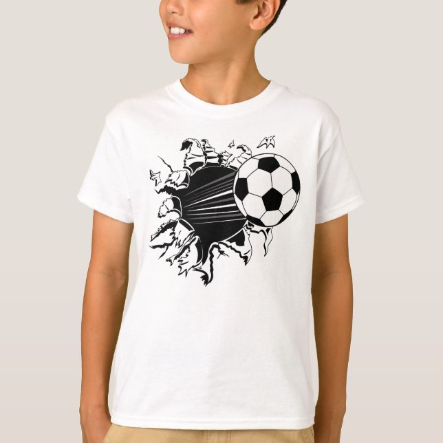 Soccer Ball Busting Out T-Shirt (Front)
