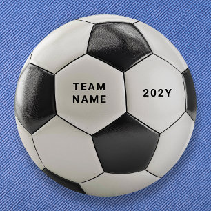 Soccer Ball Button Pin Custom Team Name Buttons