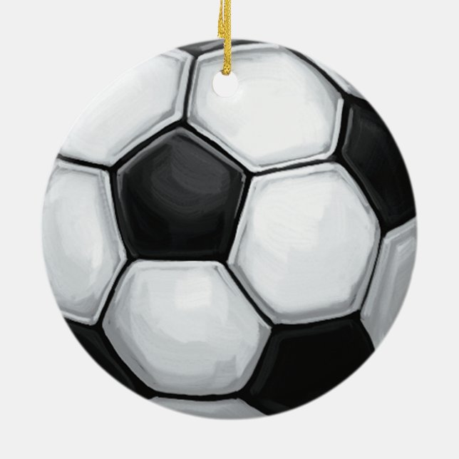 Soccer Ball Ceramic Tree Decoration (Back)