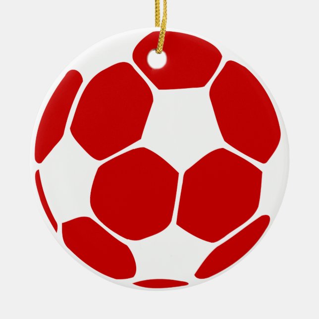 soccer ball ceramic tree decoration (Front)