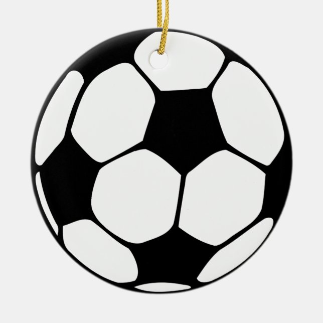 soccer ball ceramic tree decoration (Front)