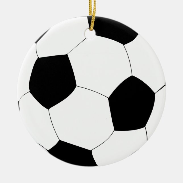 Soccer Ball Ceramic Tree Decoration (Front)