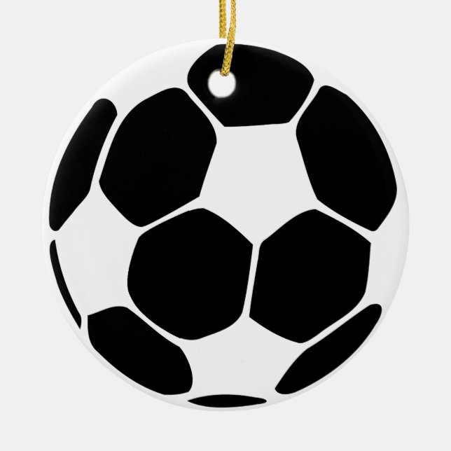 soccer ball ceramic tree decoration (Front)