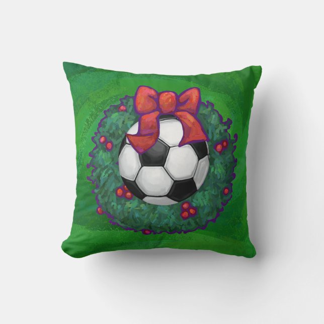Soccer Ball Christmas Cushion (Front)
