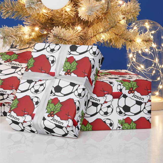 Soccer Ball Christmas | DIY Name Wrapping Paper (Holidays)