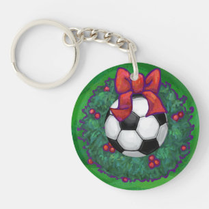 Soccer Ball Christmas Key Ring