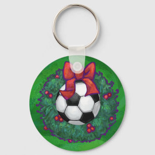 Soccer Ball Christmas Key Ring