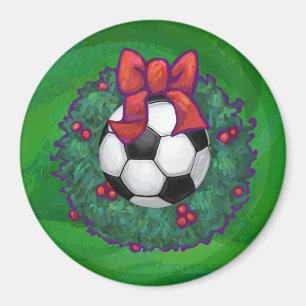 Soccer Ball Christmas Magnet