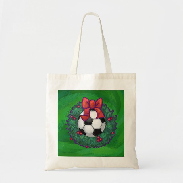 Soccer Ball Christmas Tote Bag (Front)