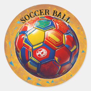 soccer ball classic round sticker