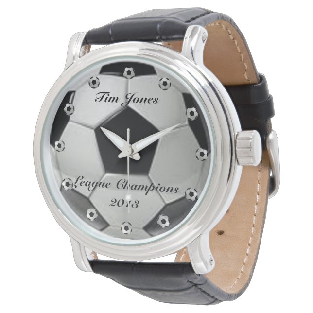 Soccer Ball Classic Stainless Steel Watch (Angled)
