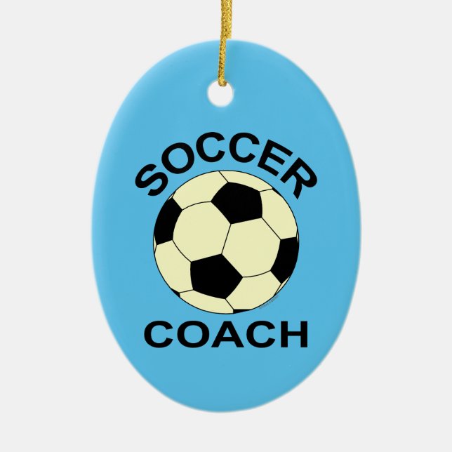 Soccer Ball Coach Ceramic Tree Decoration (Front)