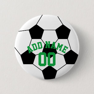 Soccer Ball Coach - Modern Drawing Name Number 6 Cm Round Badge