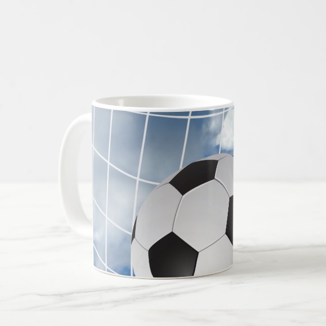 Soccer ball coffee mug (Front Left)
