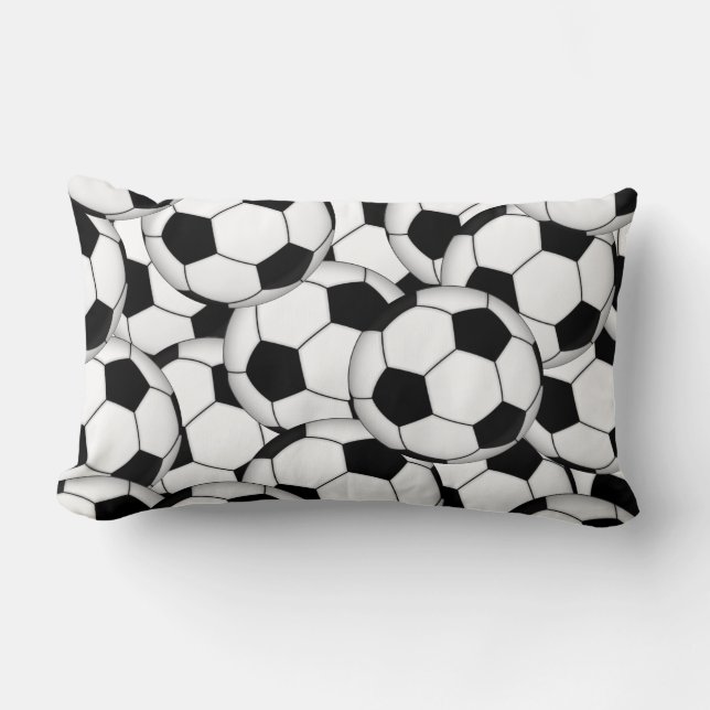 Soccer Ball Collage Lumbar Cushion (Front)