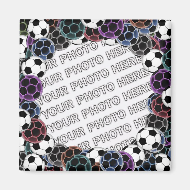 Soccer Ball Collage Photo Magnet (Front)