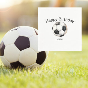 Soccer Ball Custom Birthday Party Napkin