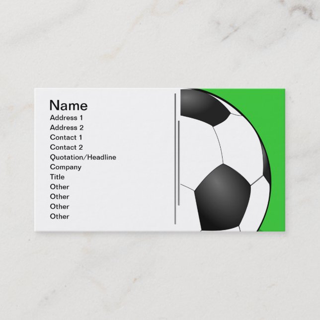 Soccer Ball Custom Business Card (Front)