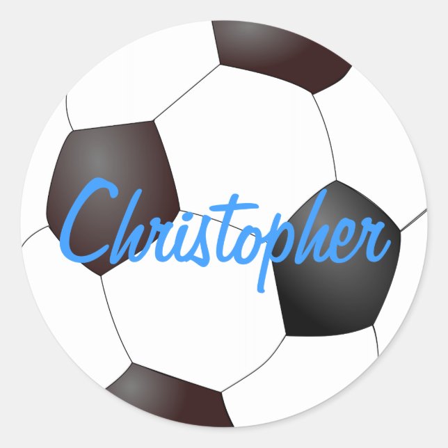 Soccer Ball - Customisable Classic Round Sticker (Front)