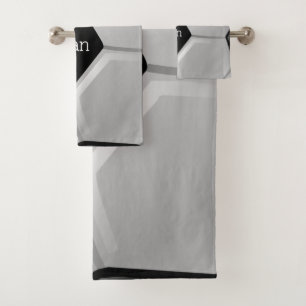 Soccer Ball Design Bath Towel Set