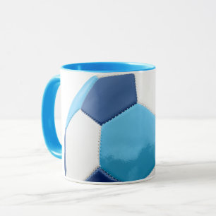 Soccer Ball Design in Blues, Mug