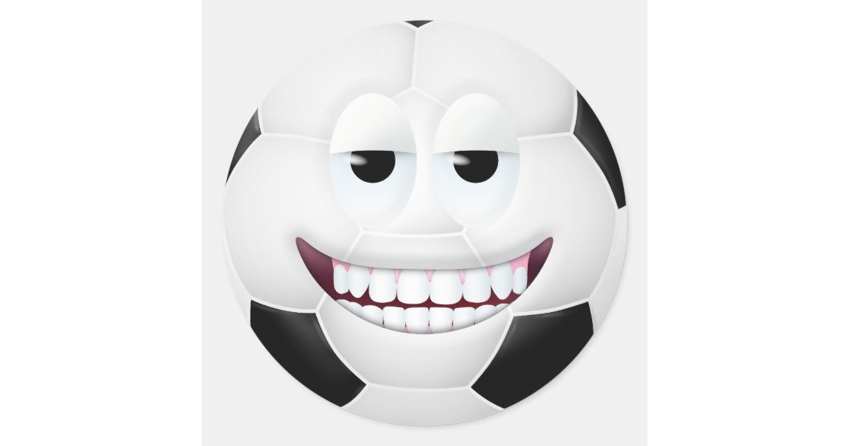 Soccer Ball Face 2 Classic Round Sticker Zazzle