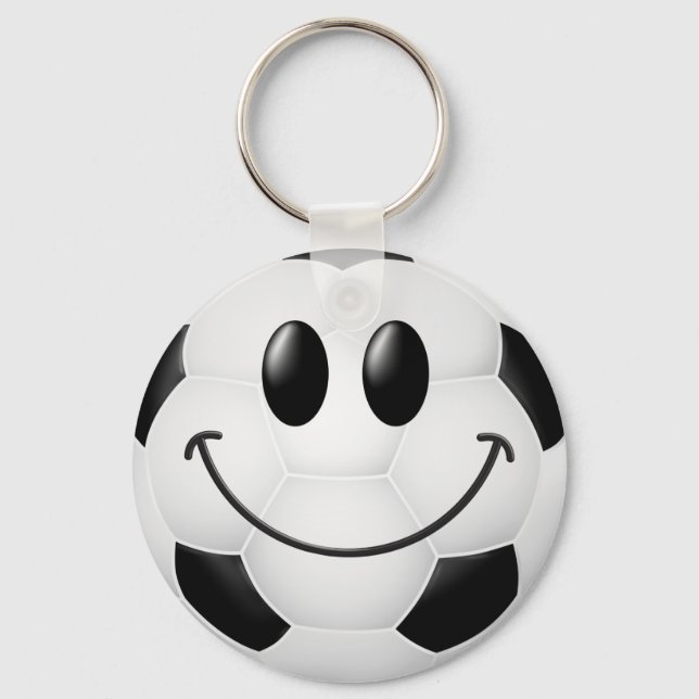 Soccer Ball Face Key Ring (Front)