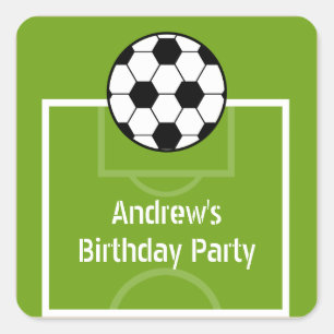 Soccer Ball & Field Birthday Party Stickers