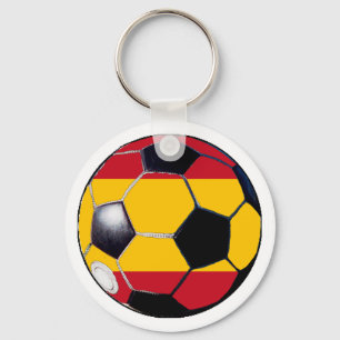 Soccer Ball Flag-Spain The MUSEUM Gifts Transp Key Ring