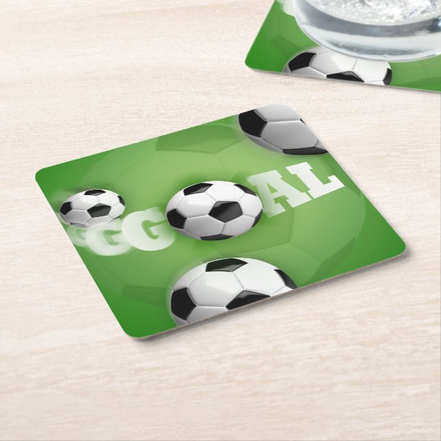 Soccer Ball Football Goal - Paper Coaster (Angled)