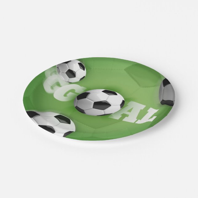 Soccer Ball Football Goal - Paper Plate (Angled)