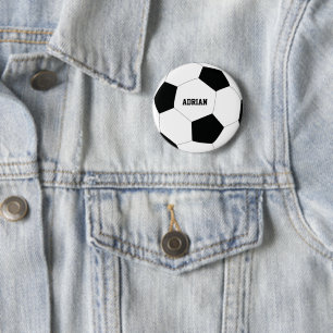 Soccer Ball Football Personalised   6 Cm Round Badge