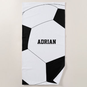 Soccer Ball Football Personalised Beach Towel