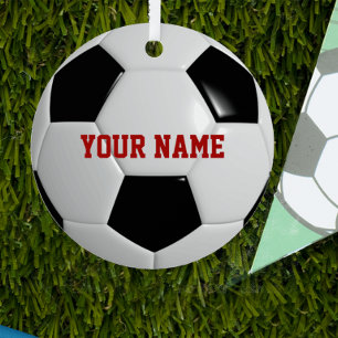 Soccer Ball Football Personalised Metal Tree Decoration