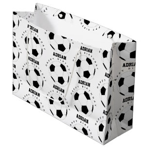 Soccer Ball Football Personalised Name Birthday Large Gift Bag