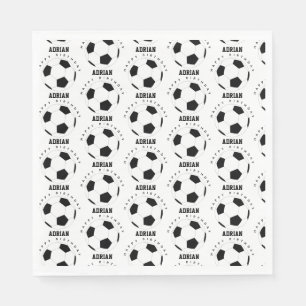 Soccer Ball Football Personalised Name Birthday  Napkin
