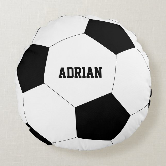 Soccer Ball Football Personalised   Round Cushion (Front)