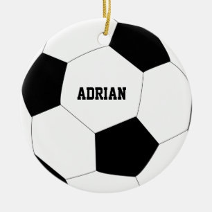Soccer Ball Football Personalized  Ceramic Tree Decoration