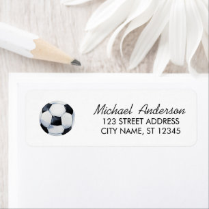 Soccer Ball Football Return Address label 