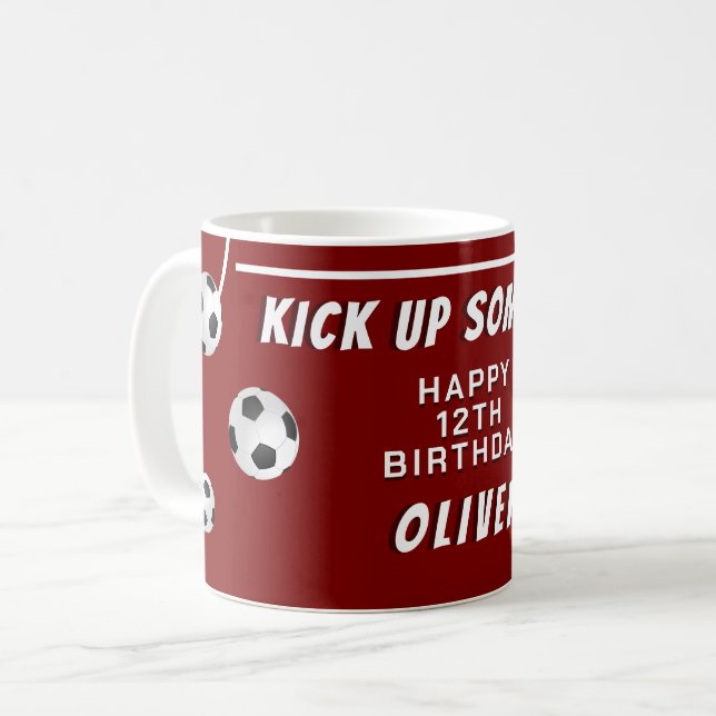 Soccer Ball Football Sports Kids Birthday Coffee Mug (Front Left)