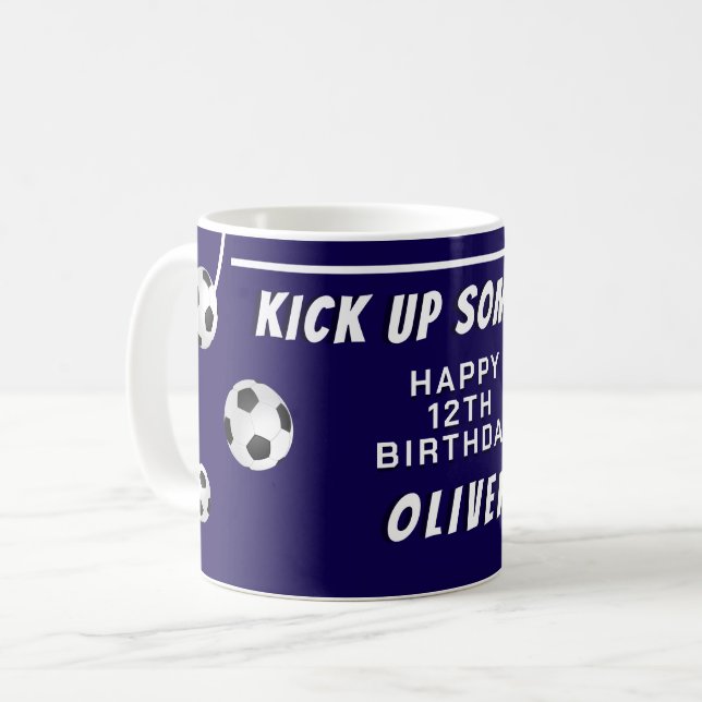 Soccer Ball Football Sports Kids Birthday Coffee Mug (Front Left)