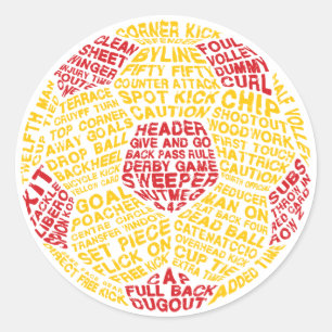 Soccer Ball Football Word Art Classic Round Sticker